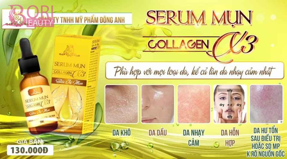 Serum trị mụn collagen x3 giang kieu