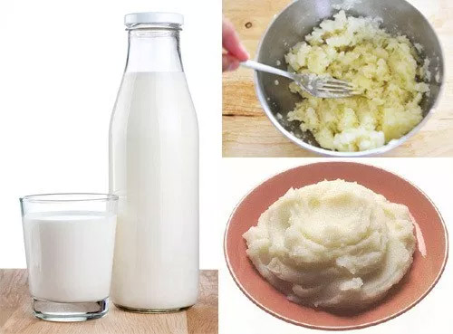 Đắp hỗn hợp khoai tây sữa tươi hàng ngày giúp nâng tone, trị mụn nhanh chóng