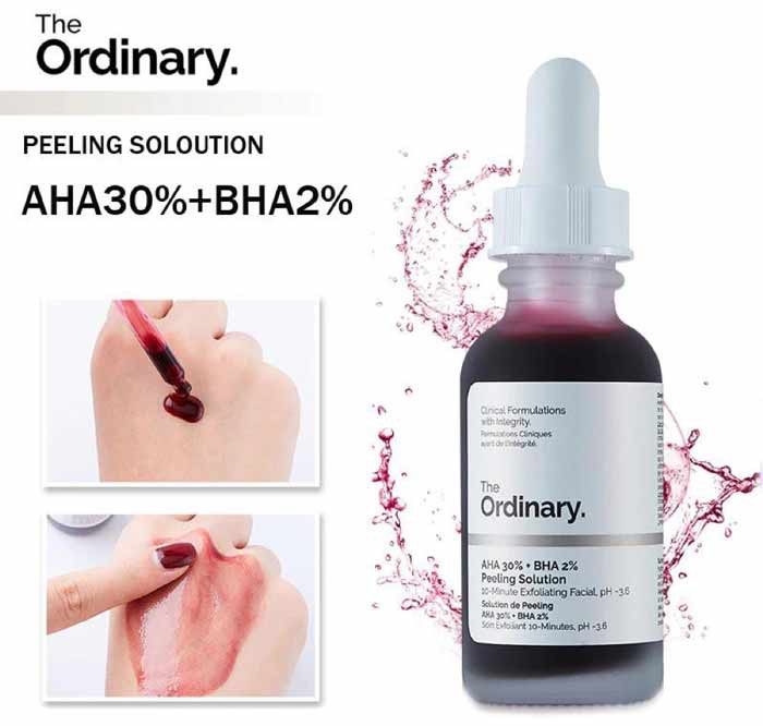 Công dụng serum The Ordinary AHA 30% + BHA 2% Peeling Solution