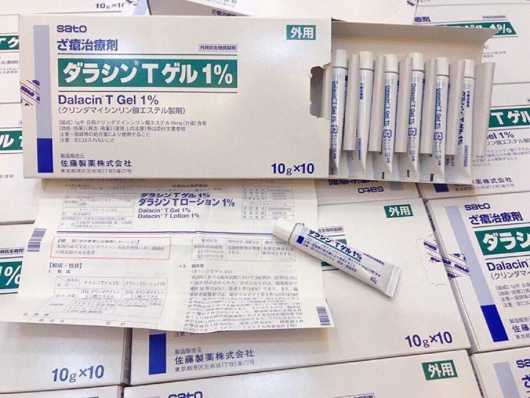 Tất cả về bao bì của Dalacin T Gel 1% đều là chữ tiếng Nhật nên có thể gây khó khăn khi sử dụng