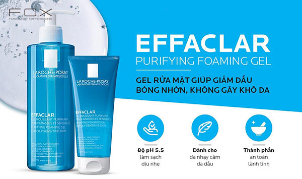 Sữa rửa mặt cho da mụn ẩn La Roche-Posay Effaclar Purifying Foaming Gel