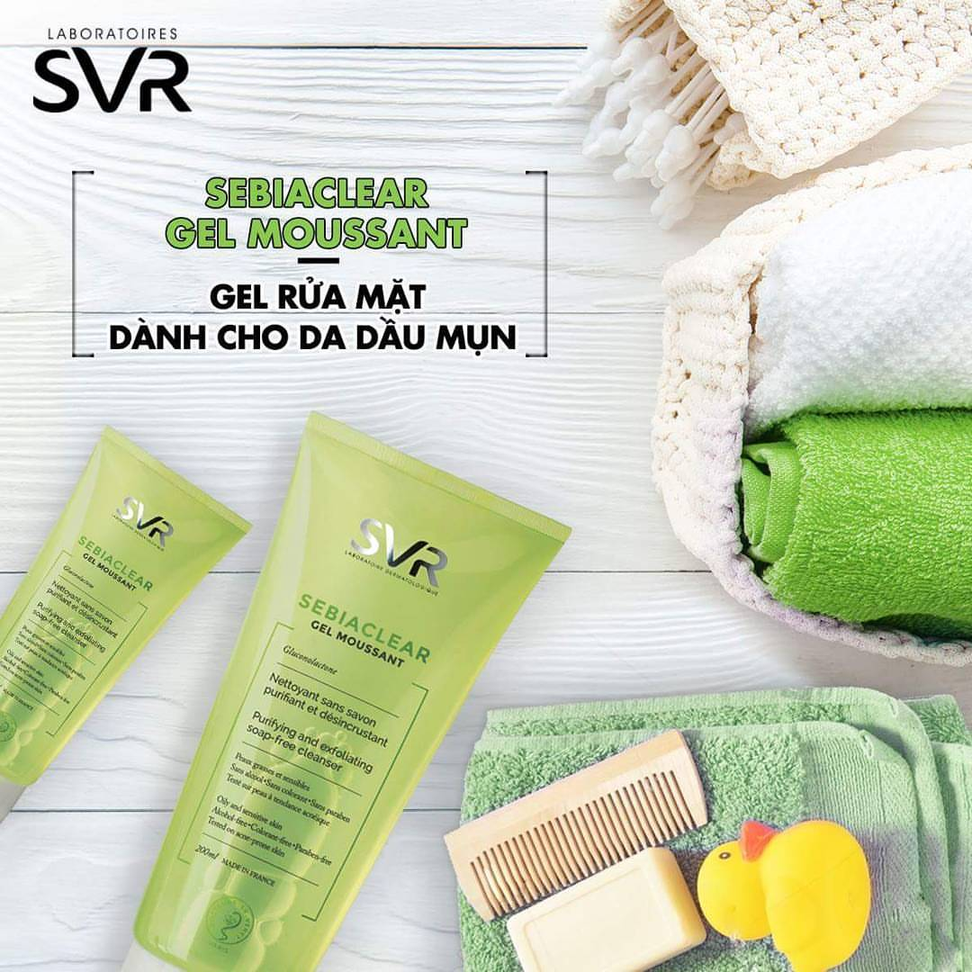 Gel Rửa Mặt Cho Da Dầu Mụn SVR Sebiaclear Gel Moussant – Lam Thảo Cosmetics